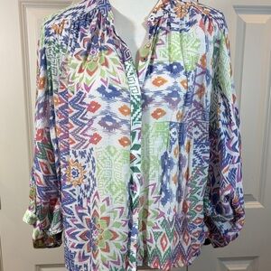 Maeve Multicolor Geometric Women's Blouse